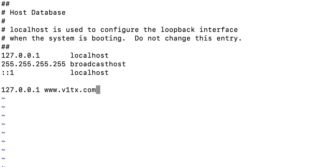 在Mac终端上修改hosts文件